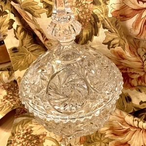 American Brilliant Cut Crystal Covered Candy Dish